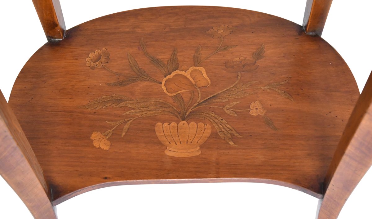 Pair Of Transition-style Nightstands With Marquetry, In The Style Of Charles Topino-photo-1