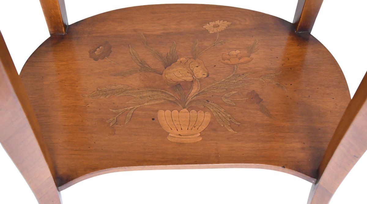 Pair Of Transition-style Nightstands With Marquetry, In The Style Of Charles Topino-photo-6