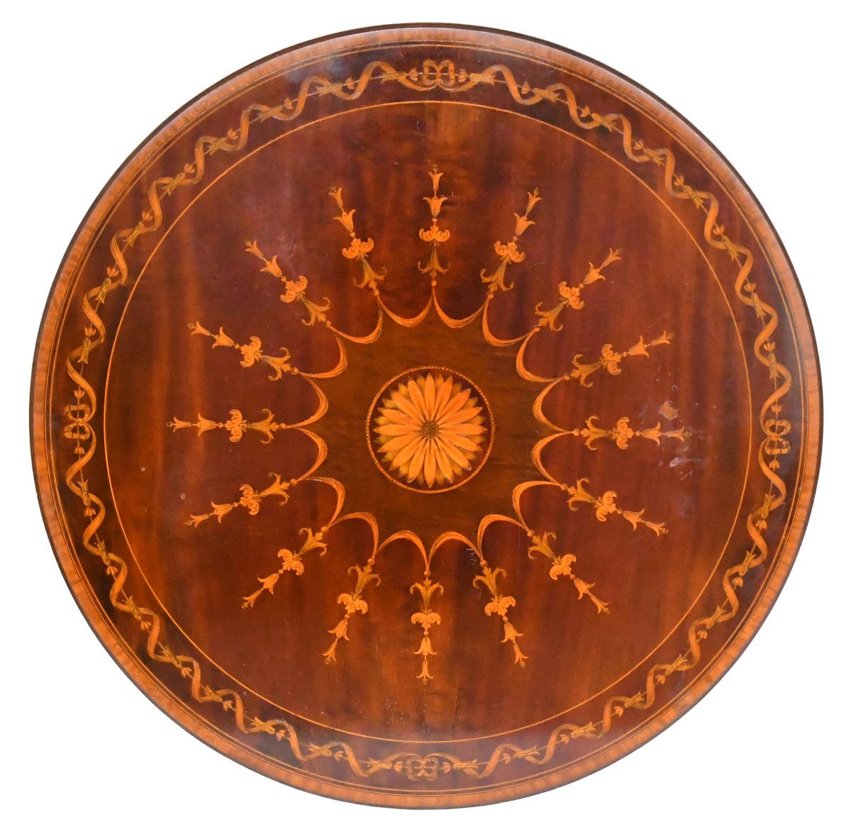 English Side Table With Marquetry -photo-2