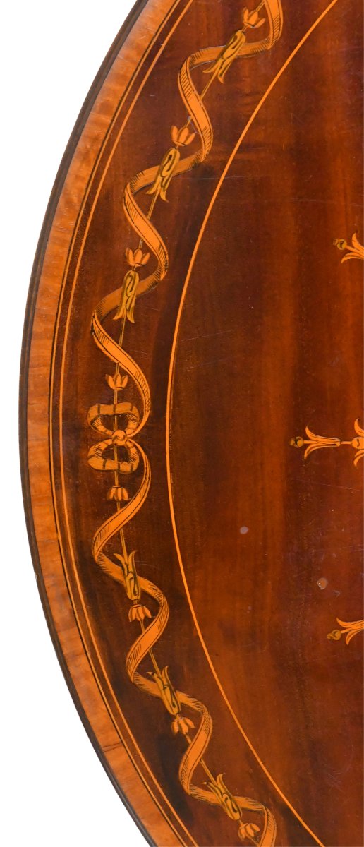 English Side Table With Marquetry -photo-1