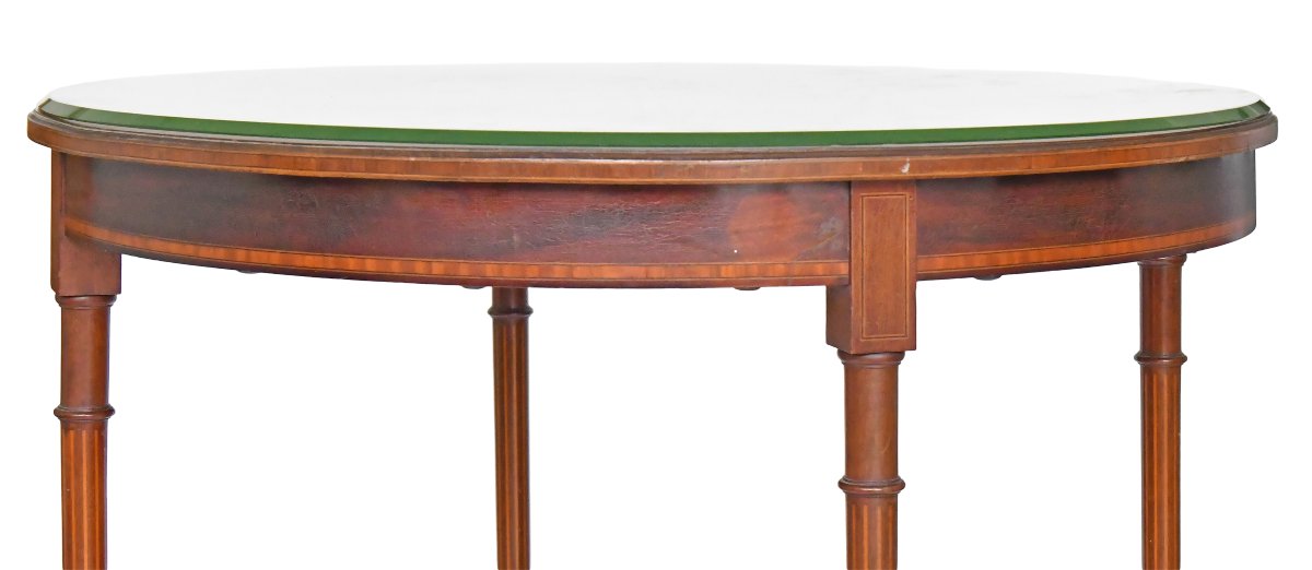 English Side Table With Marquetry -photo-2