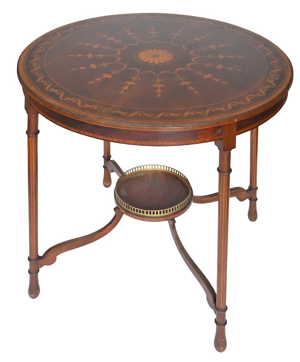 English Side Table With Marquetry 