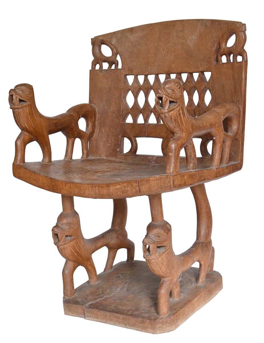 Set Of 4 Armchairs And A Table From Benin -photo-7