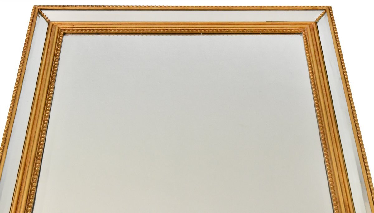 Very Large Rectangular Deknudt Mirror With Glass Molding -photo-2