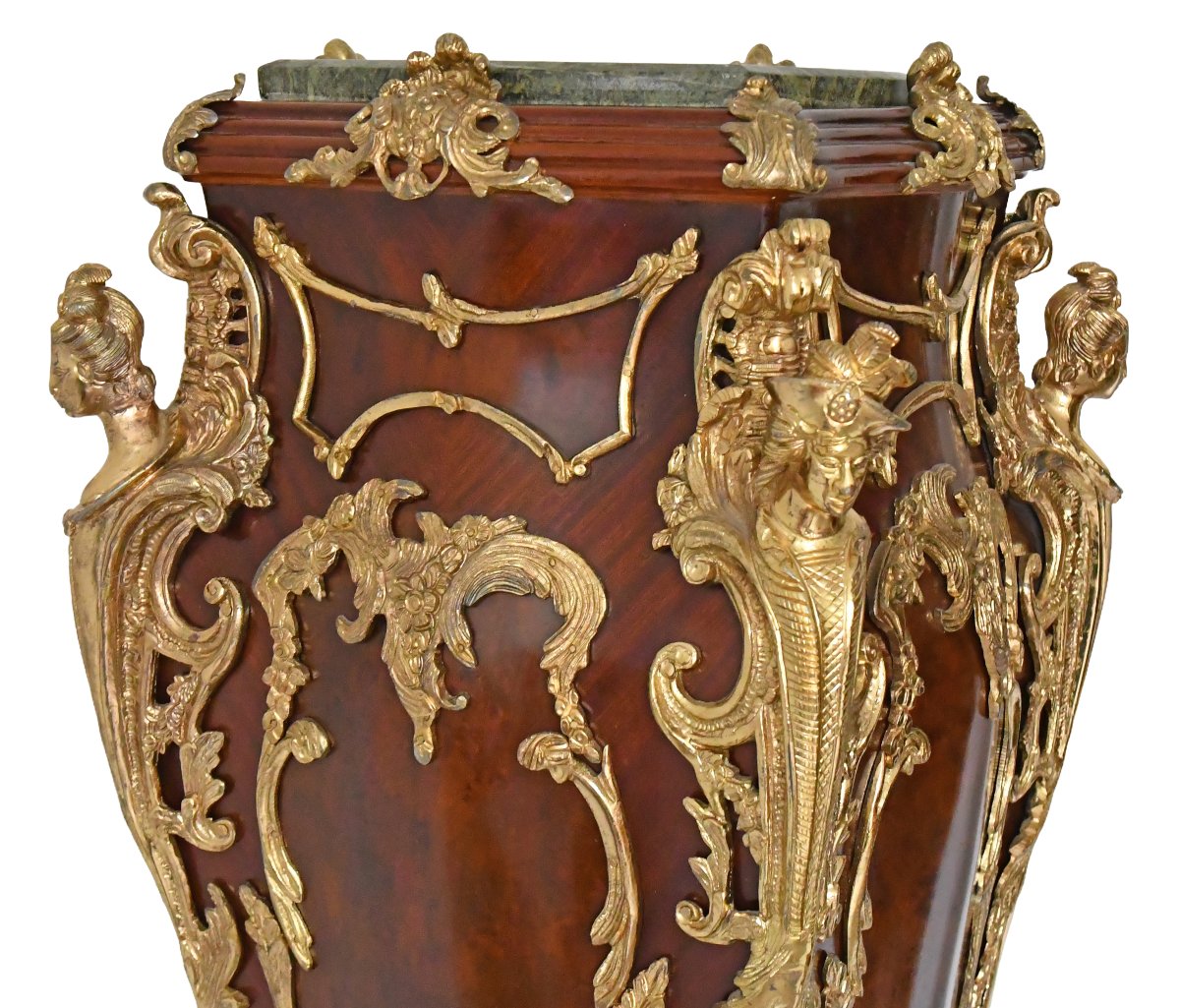 Paire d'importants piédestal de style Louis XV -photo-2