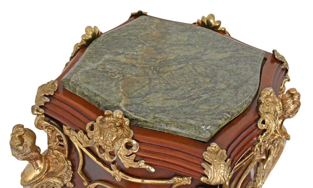 Paire d'importants piédestal de style Louis XV -photo-5