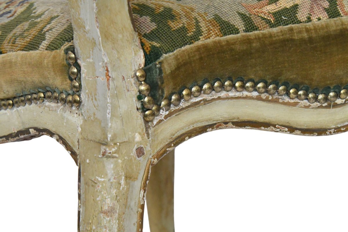 Antique Louis XV Chair Stamped By Claude-françois Drouilly, Who Was Admitted As A Master On July 27, 1748 -photo-4