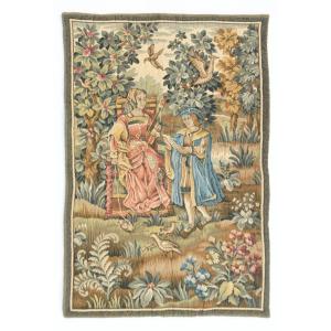 Louvières Tapestry Representing Medieval Scene