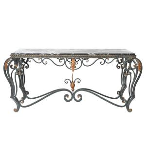 Wrought Iron Coffee Table And Marble Top