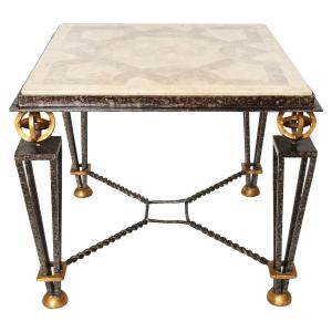 Table basse carrée dans le goût de Gilbert Poillerat