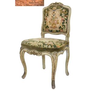 Chaise d'époque Louis XV estampillée de Claude-François DROUILLY, reçu maître 27 juillet 1748