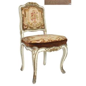 Chaise d'époque Louis XV estampillée de Claude-François DROUILLY, reçu maître 27 juillet 1748 