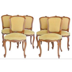 Suite de 6 chaises de style Louis XV