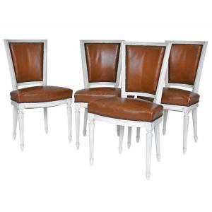 Suite de 4 chaises de style Louis XVI 
