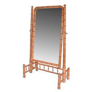 Miroir psyché façon bambou de style Napoléon III 