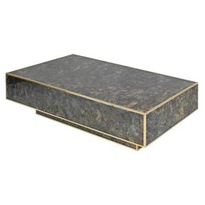 Vintage Coffee Table In Marbled Glass With "solar Eruption" Decor 