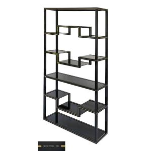Black Lacquered Metal Shelf From The 1970s By Pierre Vandel Paris