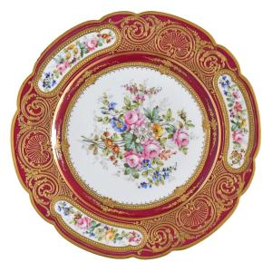 Porcelain Plate With A Polychrome Floral Design