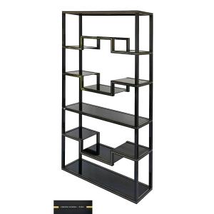 Étagère en métal laqué noir des années 1970 par Pierre Vandel Paris