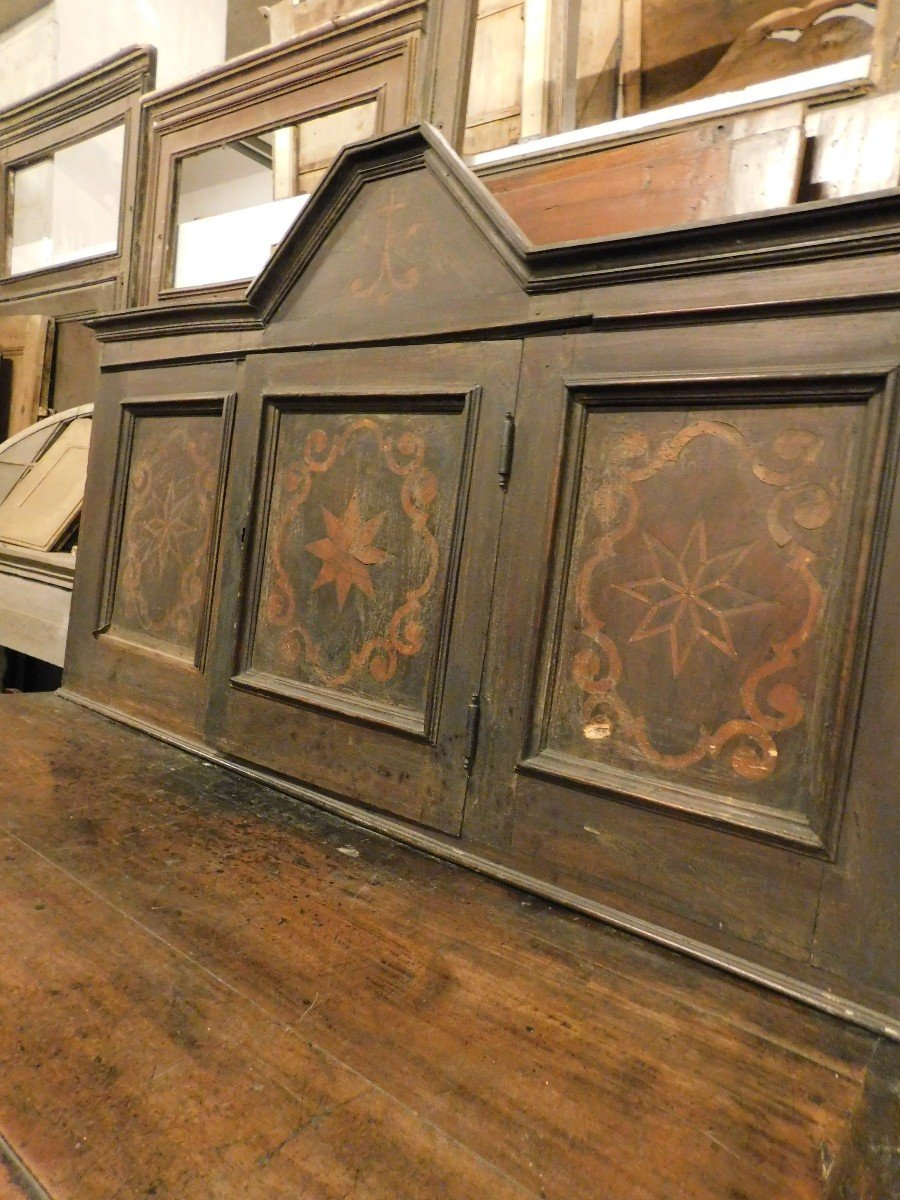 Buffet Ancien En Noyer Avec Incrustations, Avec Commode Et Placard, Italie Du XVIIIe Siècle-photo-3