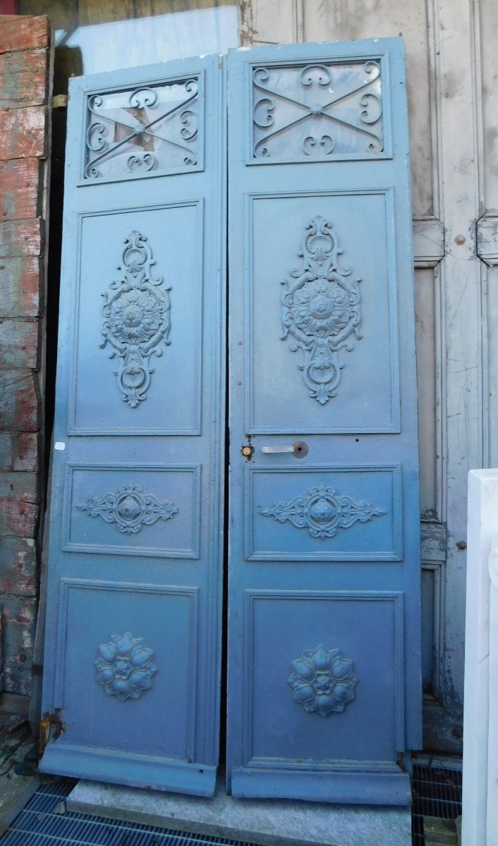 Ancienne Porte d'Entrée Ou d'Extérieur, En Fer Forgé à Deux Vantaux, Du XIXe Siècle, France