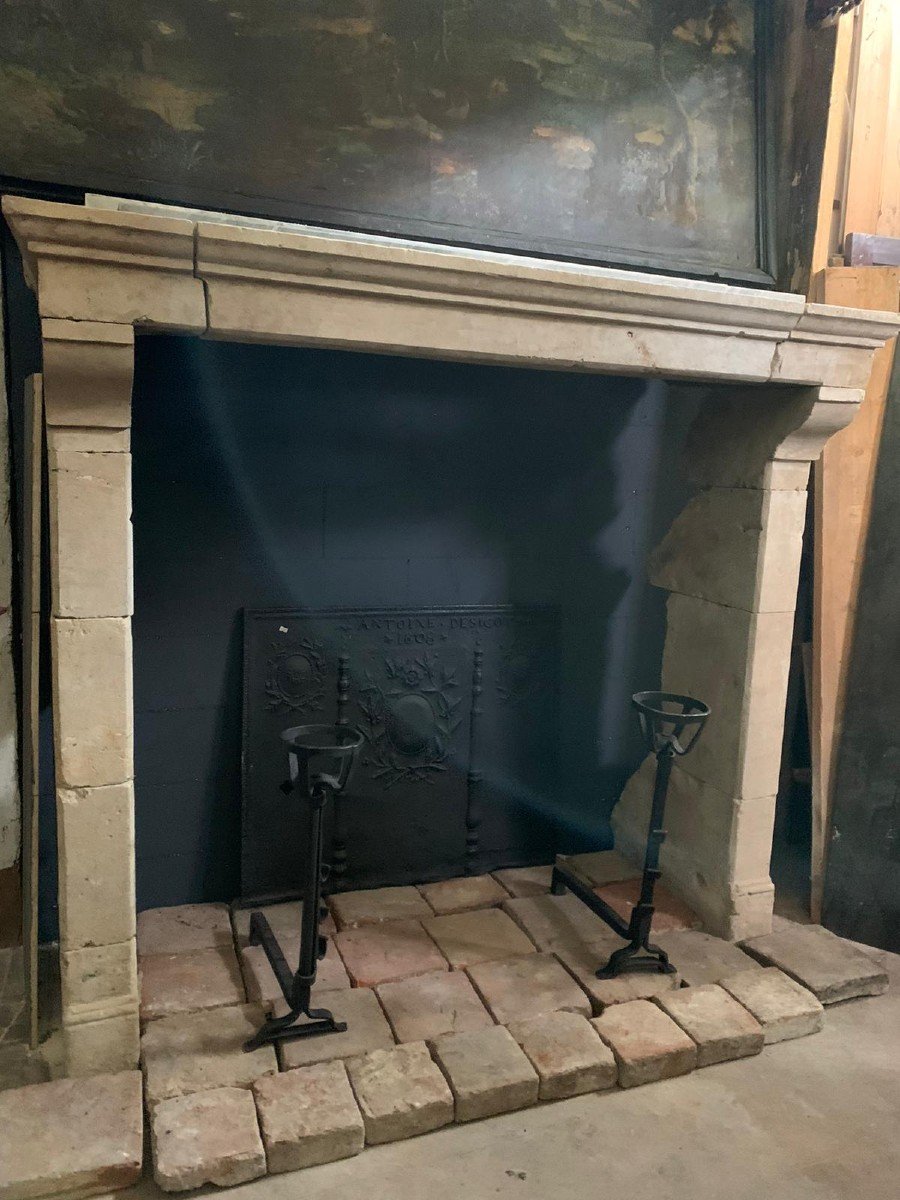 Manteau De Cheminée Ancien En Pierre De Trani, Provenance d'Italie Au XIXe Siècle-photo-3