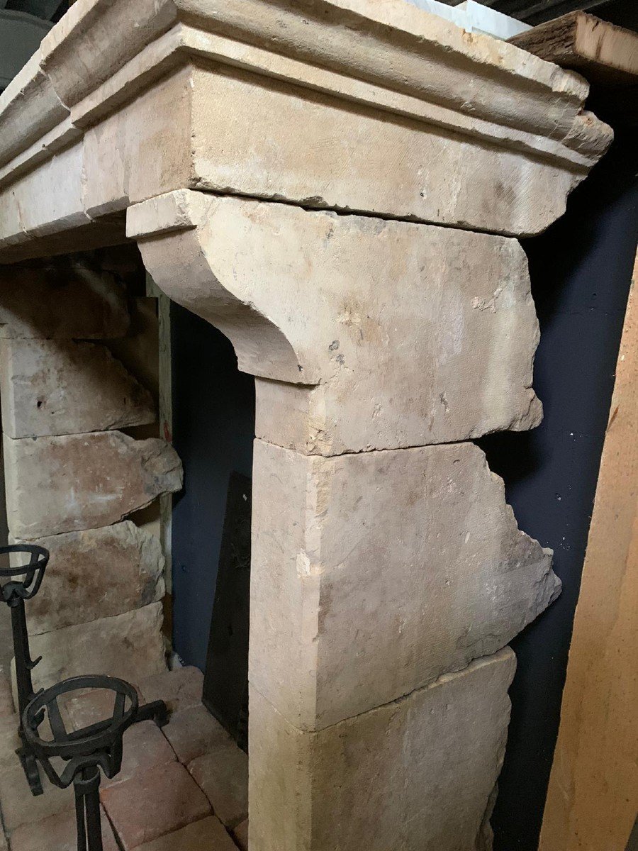 Manteau De Cheminée Ancien En Pierre De Trani, Provenance d'Italie Au XIXe Siècle-photo-7