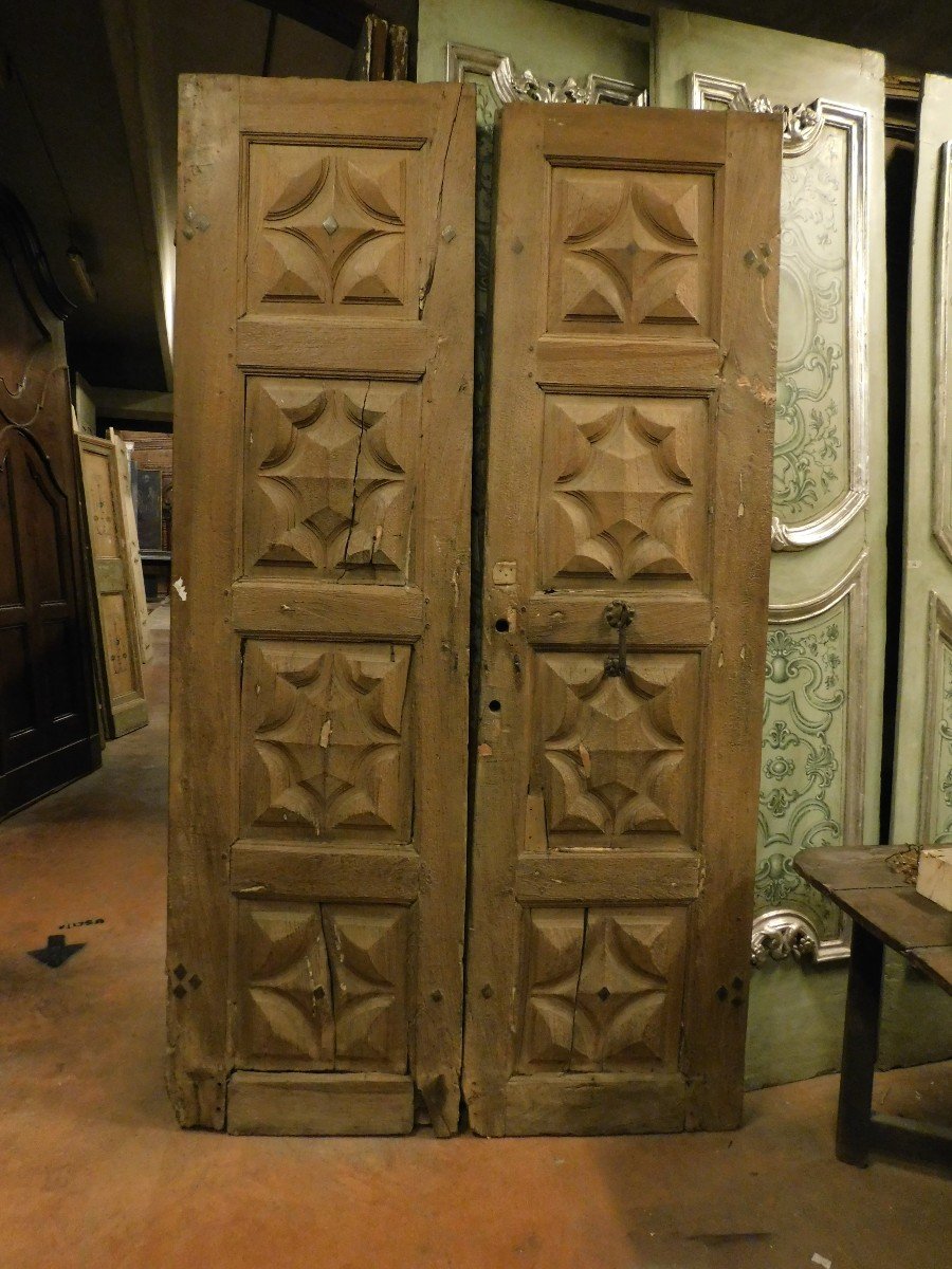 Double Entrance Door Carved In Walnut, Italy-photo-2
