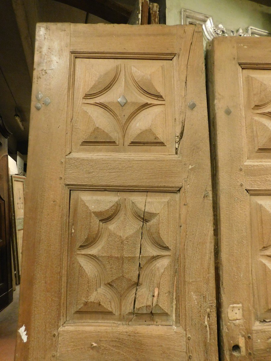 Double Entrance Door Carved In Walnut, Italy-photo-3