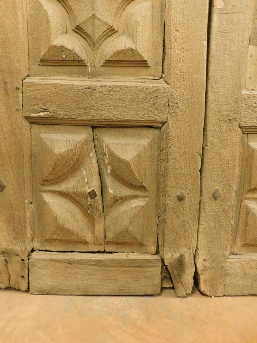 Double Entrance Door Carved In Walnut, Italy-photo-1