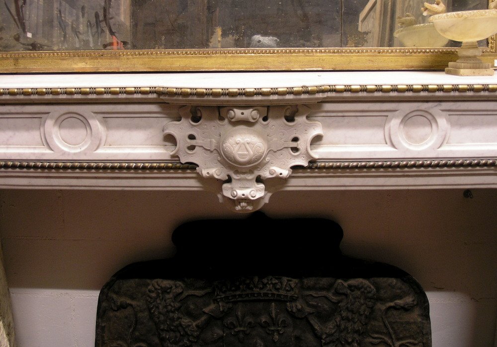 Marble Fireplace, Umbertine Style, 19th Century-photo-1