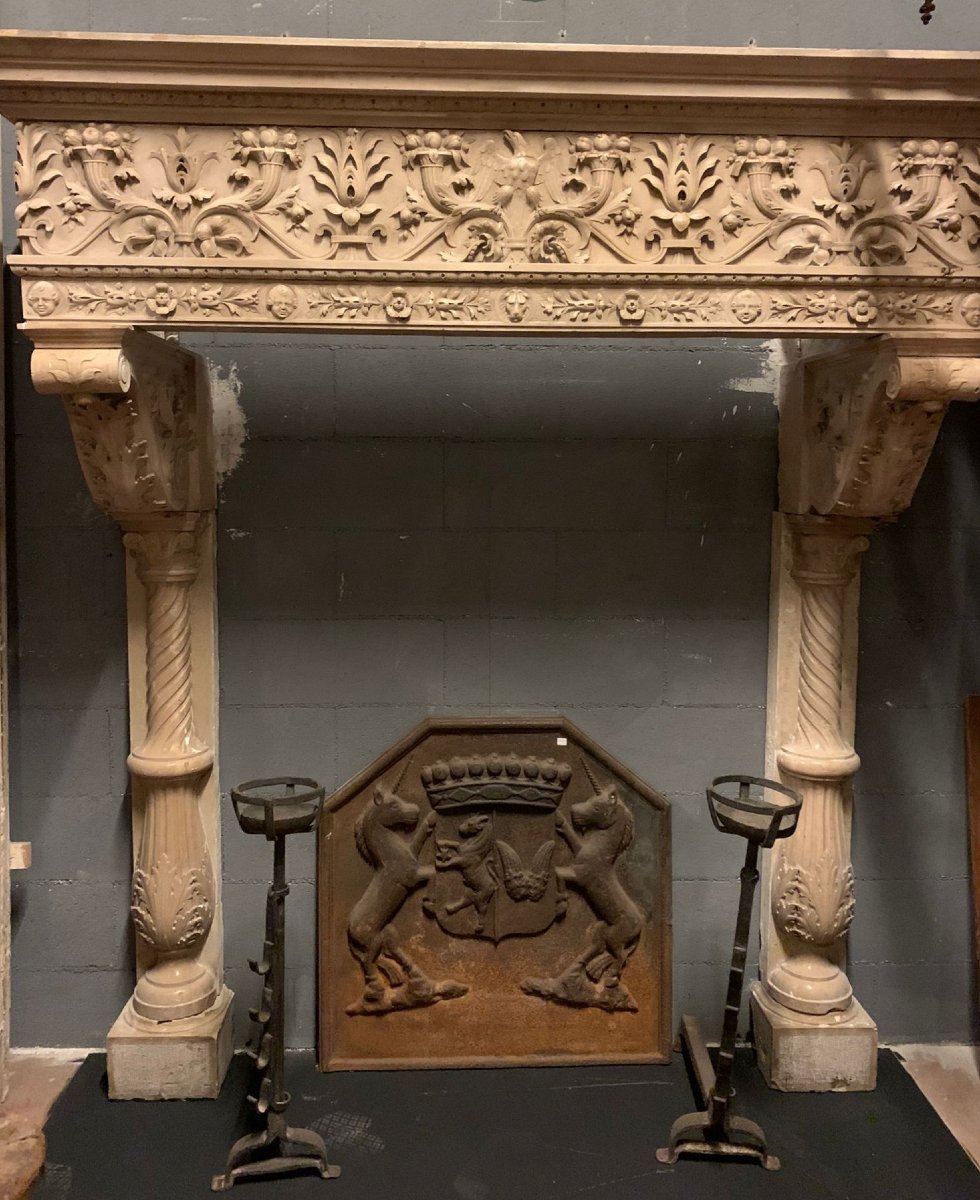 Eclectic Marble Fireplace, 19th Century-photo-5