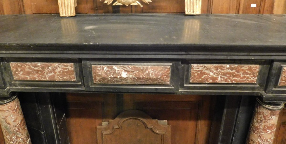 Black Marble Fireplace, 19th Century-photo-4