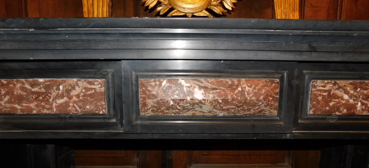 Black Marble Fireplace, 19th Century-photo-4