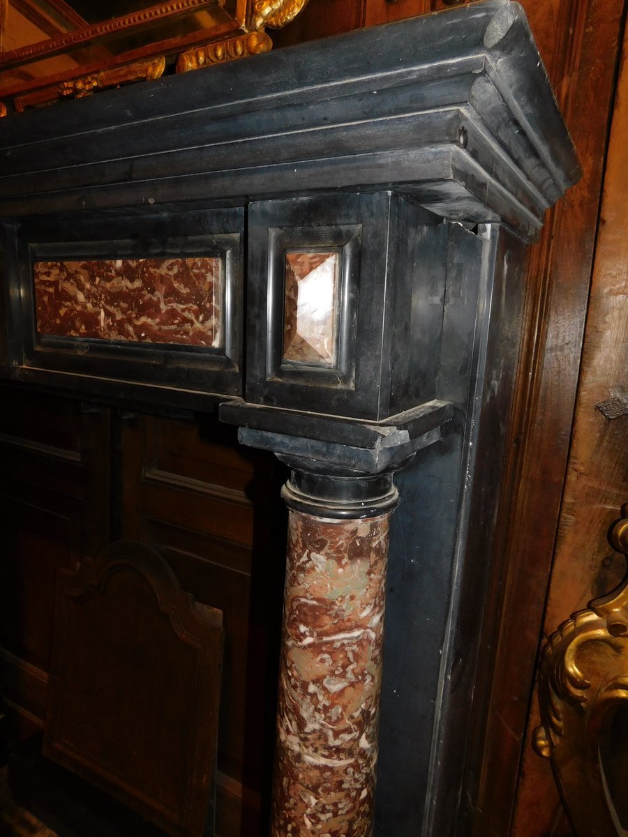 Black Marble Fireplace, 19th Century-photo-5