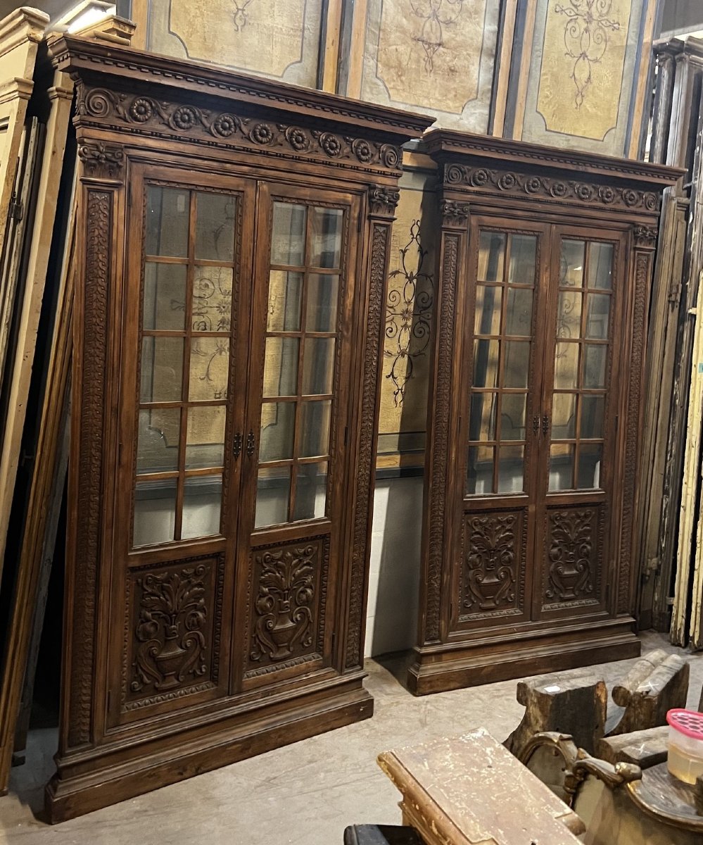 Pair Of Display Cabinets With Glass Doors, 18th Century
