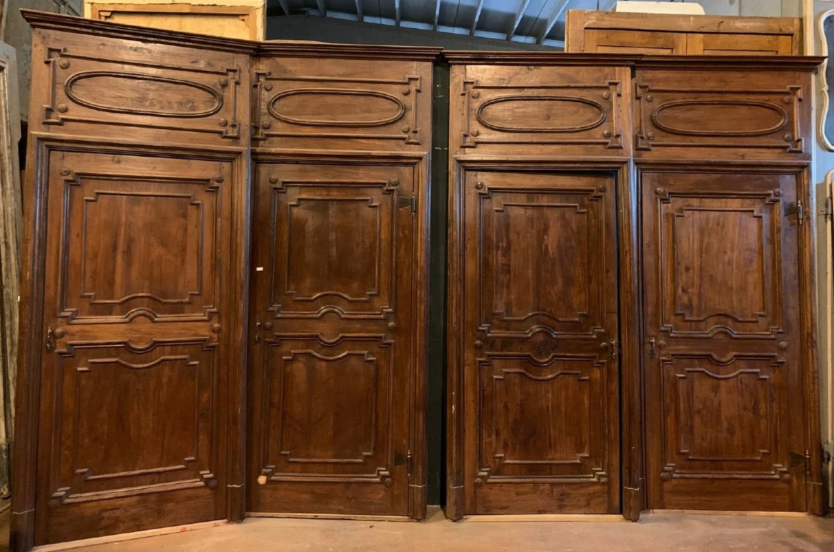  Quatre portes en peuplier de style Louis XVI, fin du XVIIIe siècle-photo-2