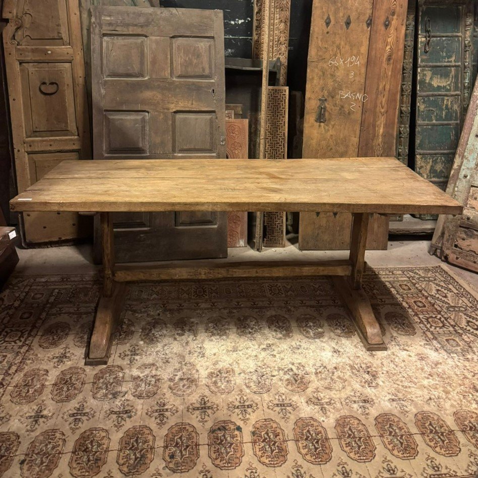Table rustique en chêne, XVIIIe siècle-photo-2