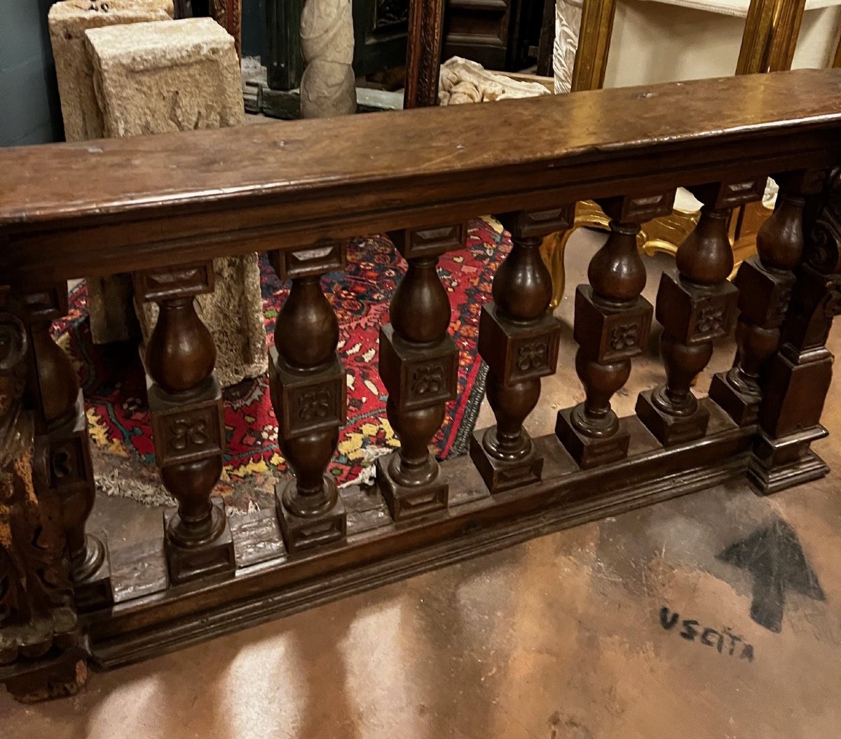 Pair Of Antique Walnut Balusters, 16th Century-photo-3