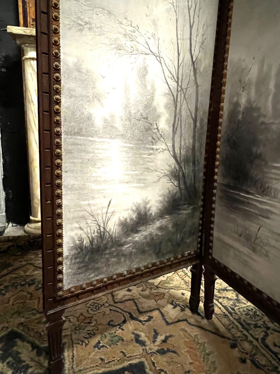 4-panel Folding Screen, 19th Century-photo-2
