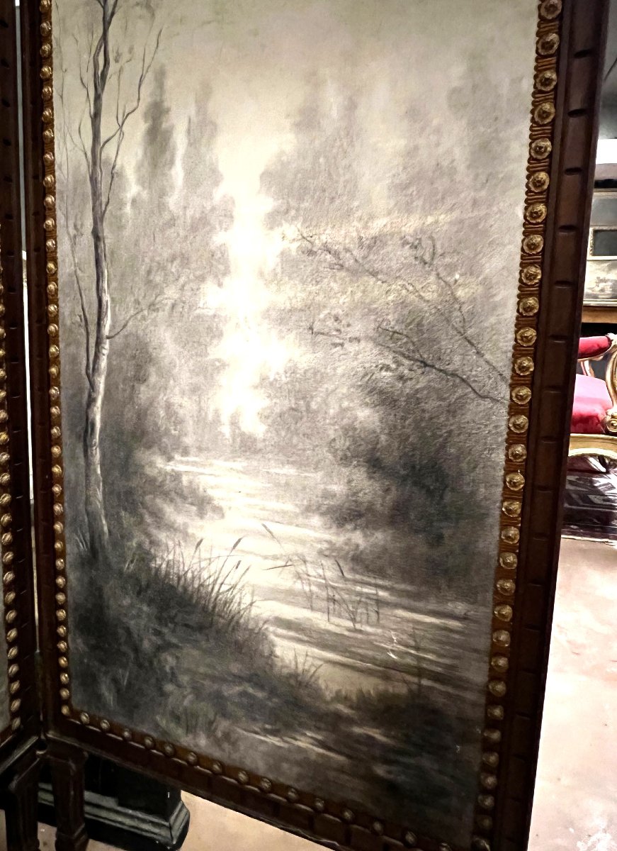 4-panel Folding Screen, 19th Century-photo-4