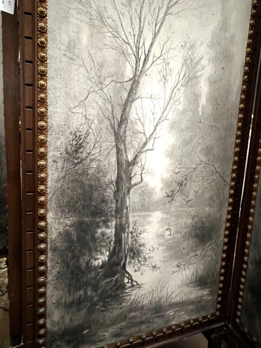 4-panel Folding Screen, 19th Century-photo-1