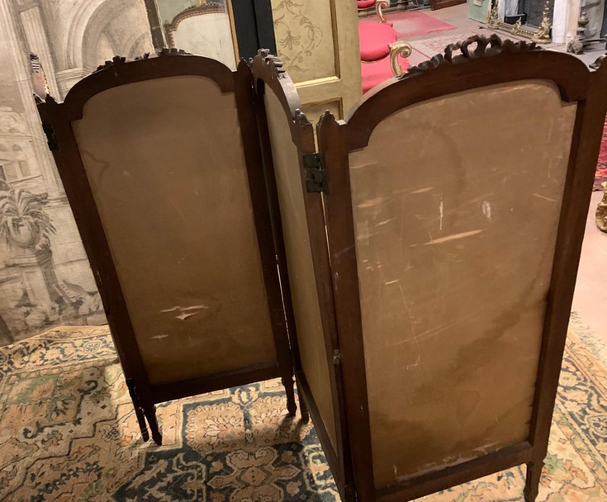 4-panel Folding Screen, 19th Century-photo-3