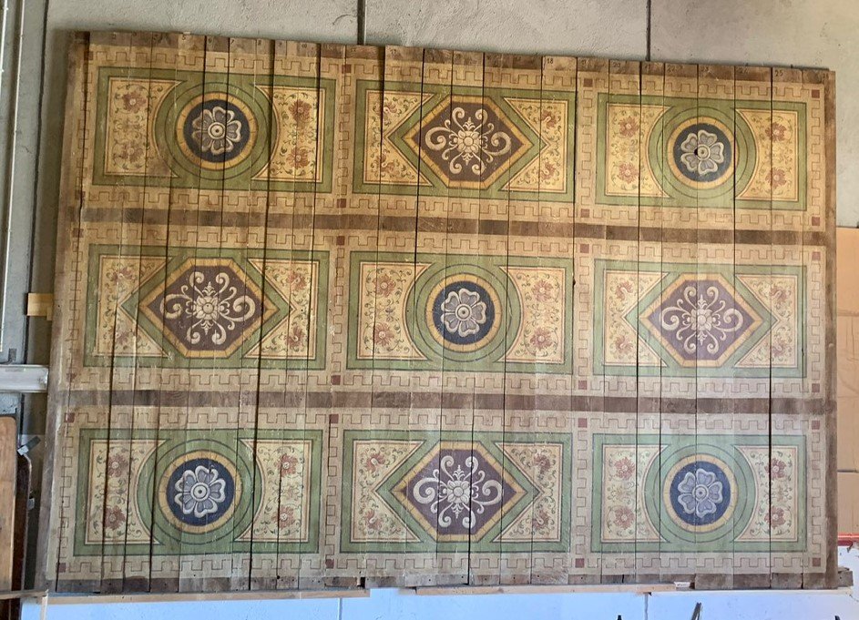 Plafond peint de 18 m², XVIe/XVIIIe siècle-photo-2