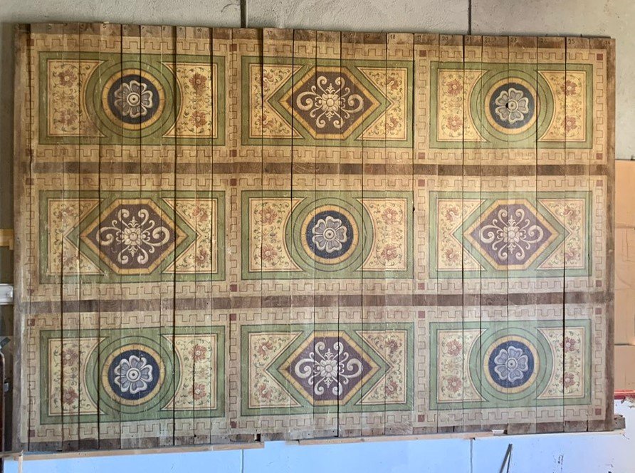 Plafond peint de 18 m², XVIe/XVIIIe siècle