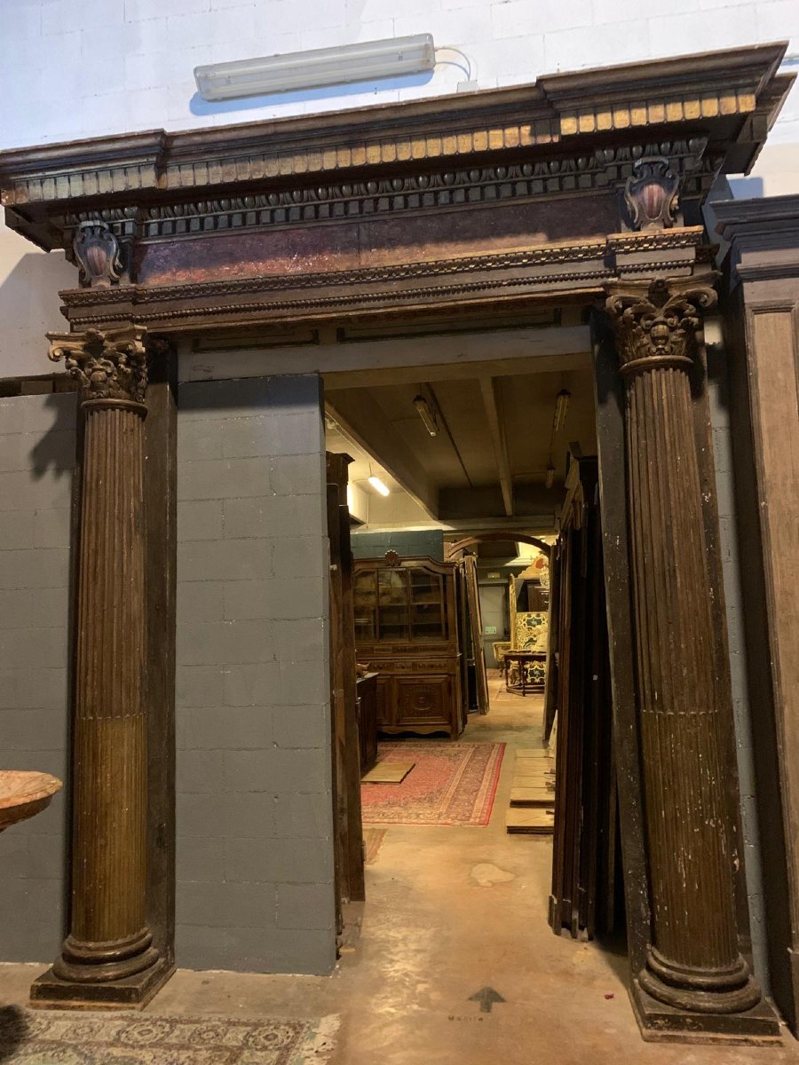 Lacquered Wooden Door, 19th Century