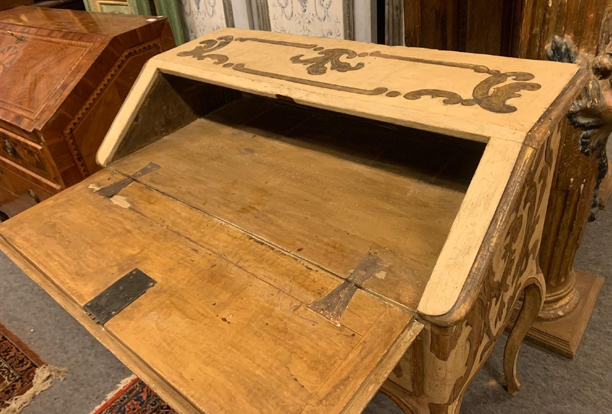 Lacquered And Gilded Flip-top, 18th Century-photo-2