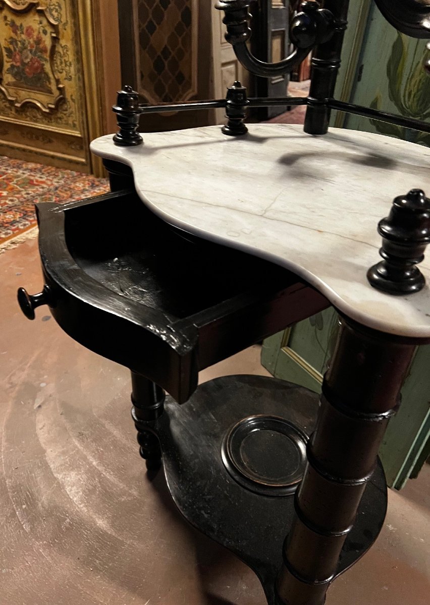 Coiffeuse en bois à plateau de marbre, Turin, XIXe siècle-photo-4