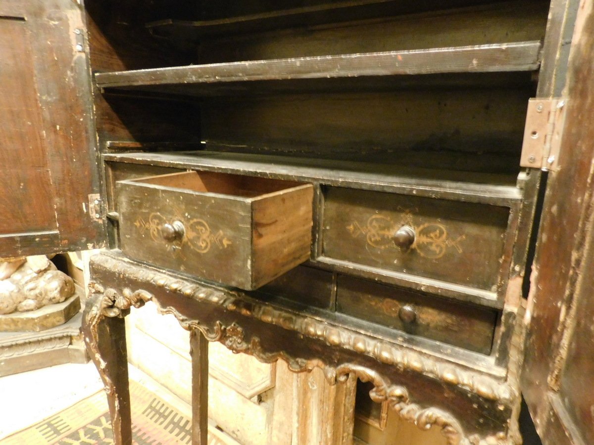 Commode laquée et décorée, XIXe siècle-photo-4