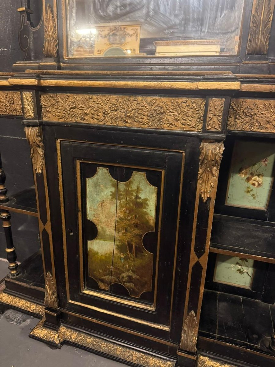Important Piece Of Furniture With A Mirror, Late 19th Century-photo-2